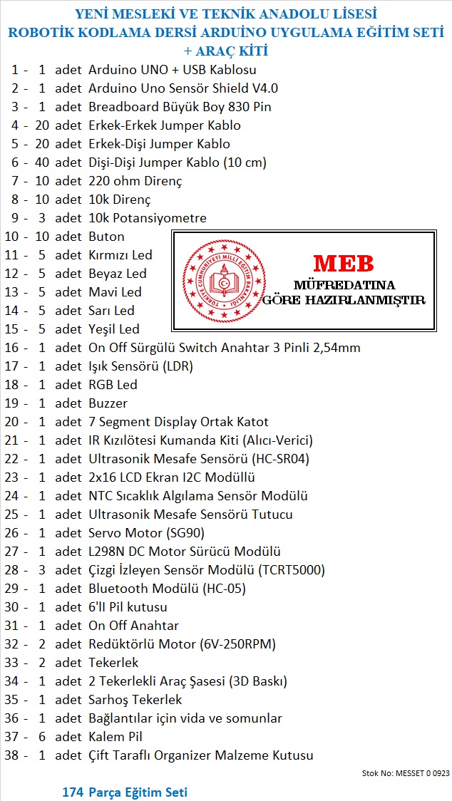 MESLEK%20LİSESİ%20ROBOTİK%20KODLAMA%20DERSİ%20ARDUİNO%20UYGULAMA%20EĞİTİM%20SETİ%20+%20ARAÇ%20KİTİ