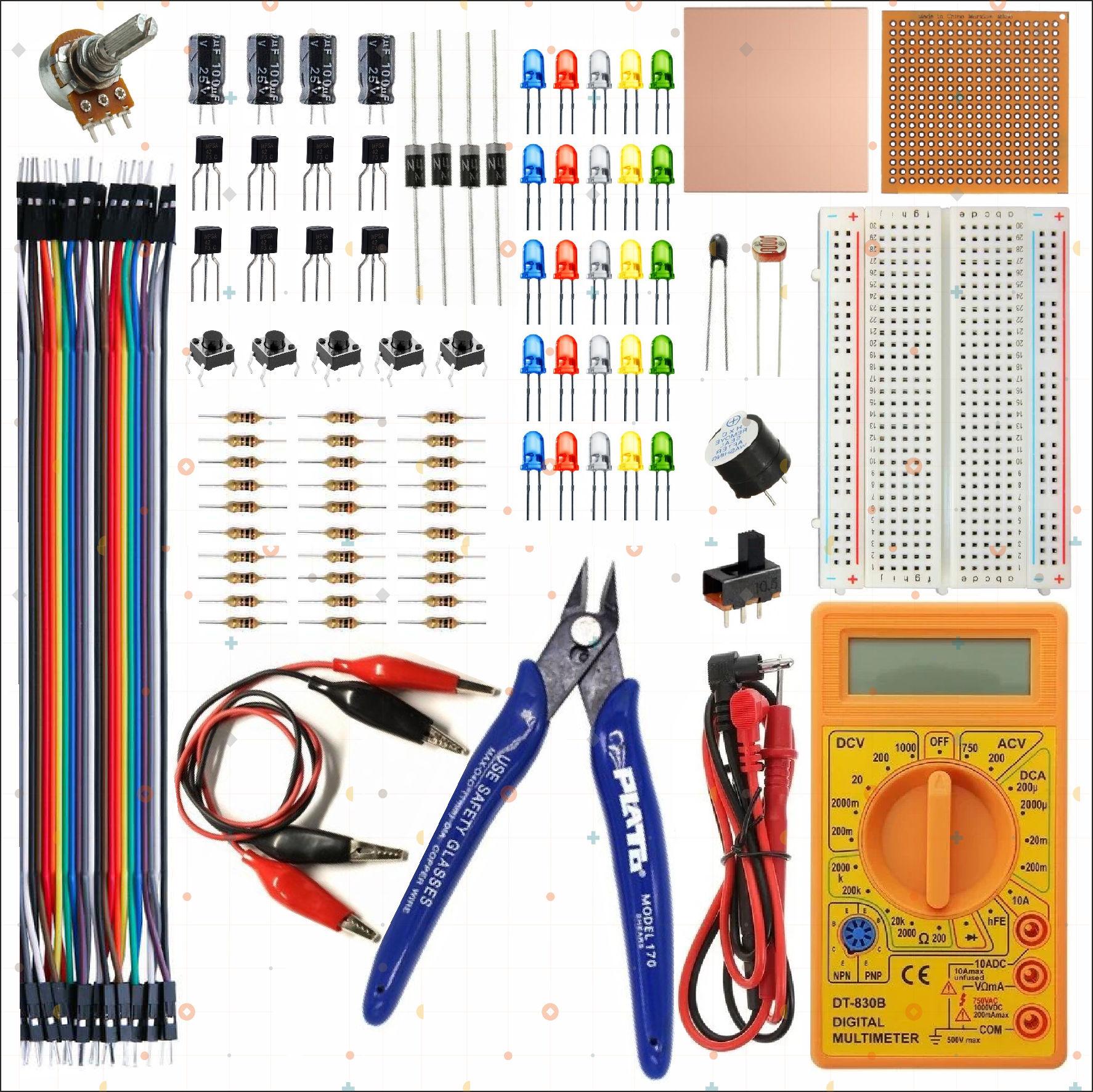 BREADBOARD%20TEMEL%20ELEKTRONİK%20SETİ%20+DT830D%20MULTİMETRE%20+%20YANKESKİ