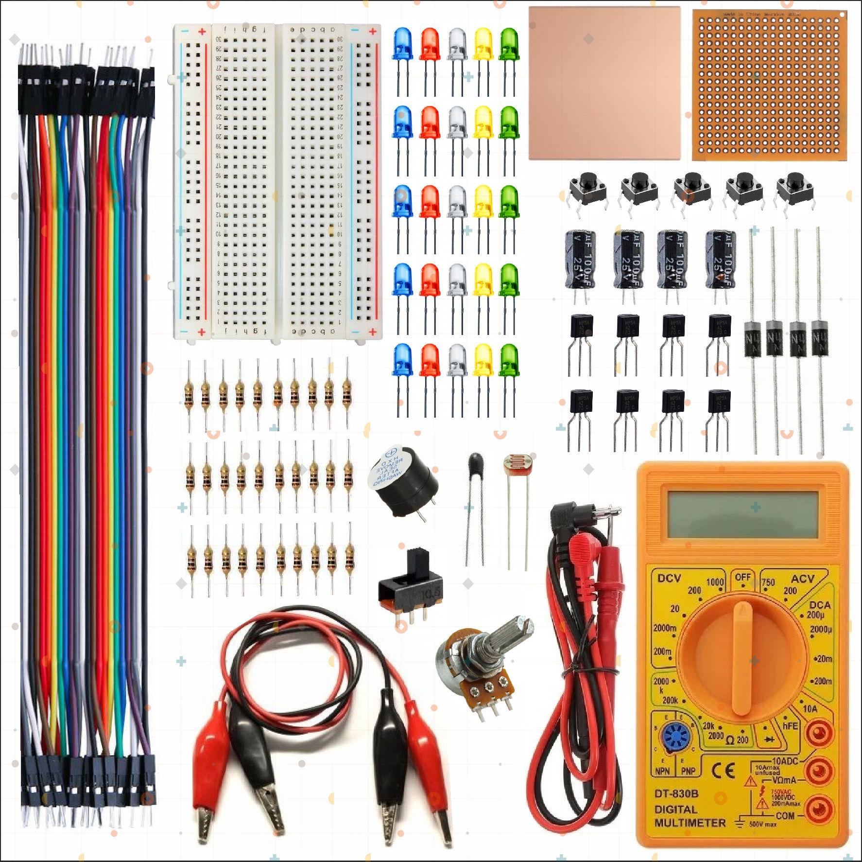 BREADBOARD%20TEMEL%20ELEKTRONİK%20EĞİTİM%20SETİ%20+%20DT830D%20MULTİMETRE