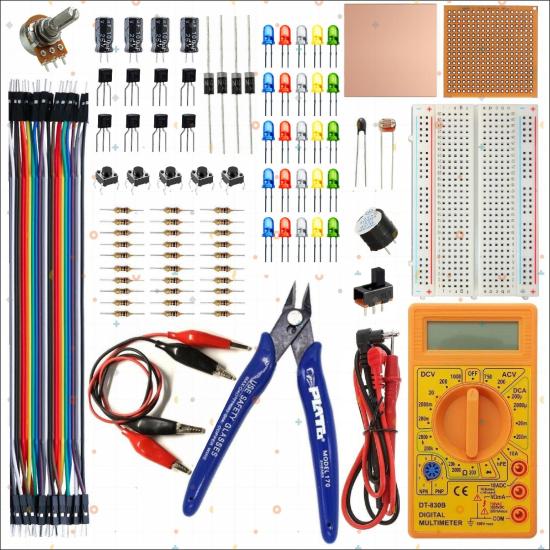 BREADBOARD TEMEL ELEKTRONİK SETİ +DT830D MULTİMETRE + YANKESKİ